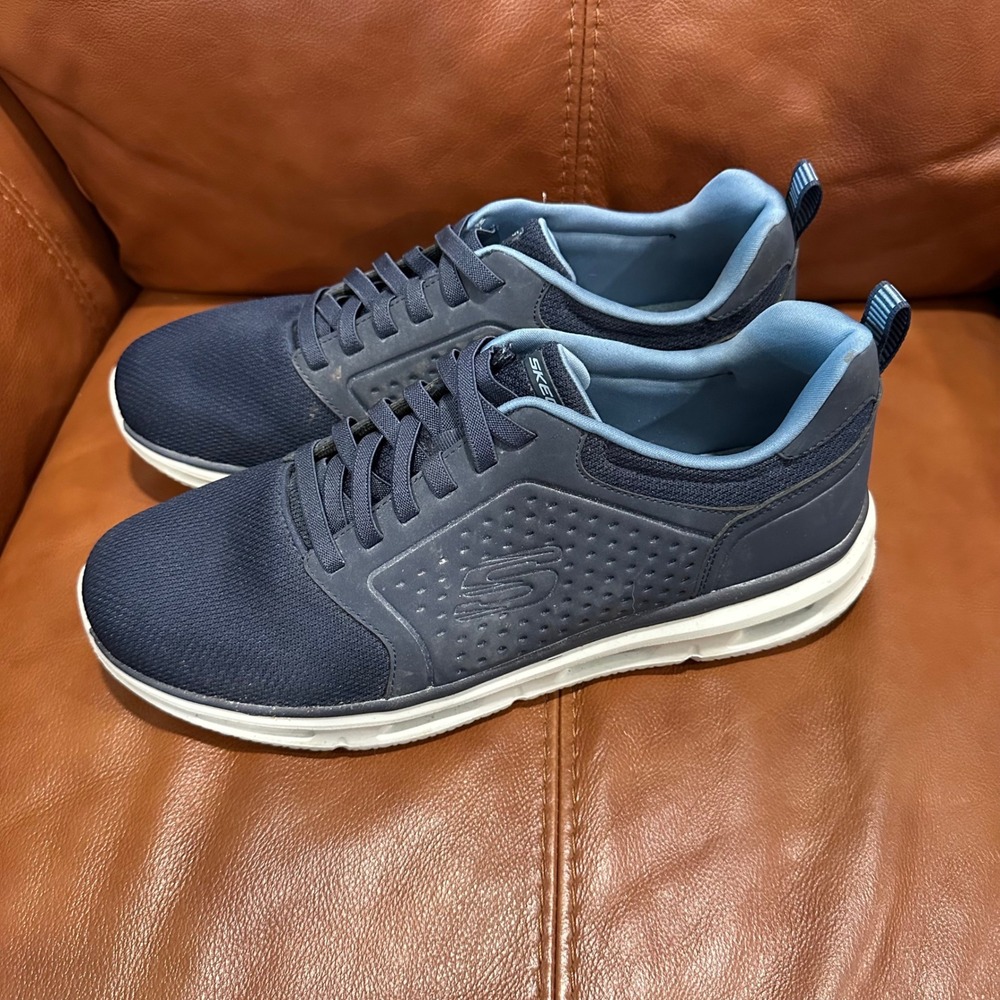 Skechers Glide-Lite Sneakers Men Navy Blue Classic Fit Memory Foam Walking 12